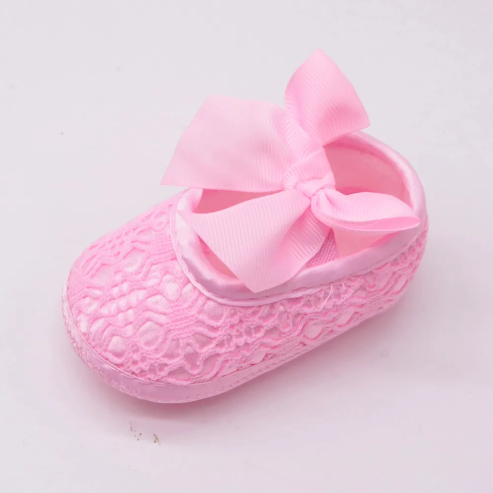 Baby Shoes Newborn Baby Girls Soft Shoes Soft Soled Non-slip Bowknot Footwear Crib Shoes