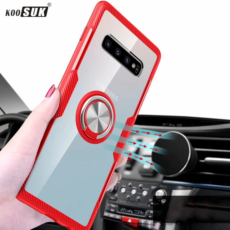 

For Samsung Galaxy S10 Plus Case S10 Lite Cover Luxury Transparent Protection Ring Magnetism sFor Samsung S10X S10E Pro Caque