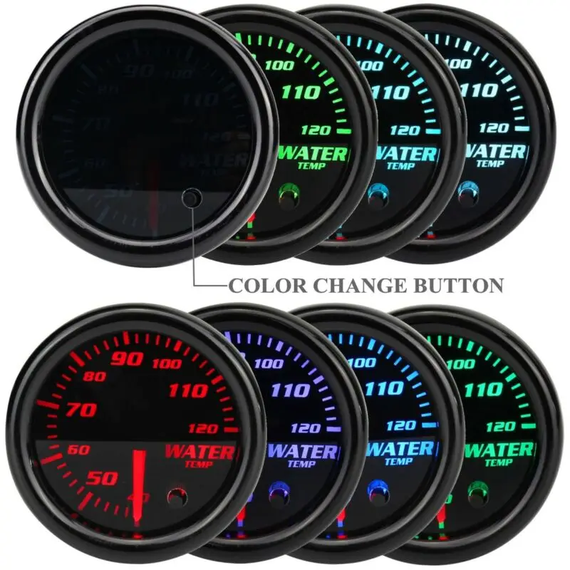 

Temp 7 Gauge Universal 2'' Car Meter Temperature LED Color Water US Coolant 52mm 12V Turbo Boost Gauge