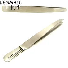 KESMALL 2 шт. Профессиональный из нержавеющей стали с двойной головкой для удаления волос пинцет для бровей зажим с расческой косметический набор для макияжа CO348
