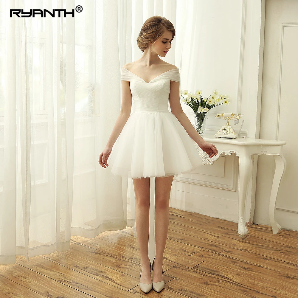Mini Wedding Dress with Sleeves