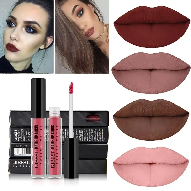 

Qibest Matte Lipstick Liquid Nude Batom Mate Makeup Waterproof Liquid Lipstick Long Lasting Lip Tint Matte Cosmetic No-stick Cup