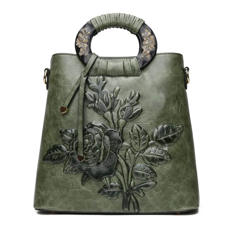 MENGXILU chinoisury, тисненая кожа, женские сумки, женские сумки известных брендов, большая оболочка, цветочный принт, винтажная женская сумка через плечо