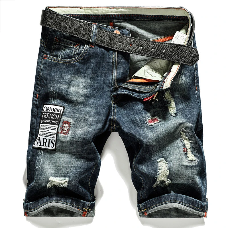 

2019 Summer New Men's Stretch Short Jeans Fashion Casual Slim Fit High Quality Elastic Denim Shorts Male Brand Clothes