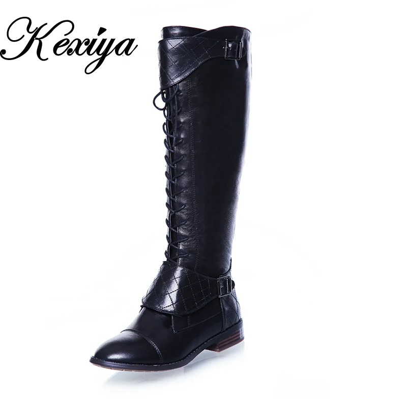 low heel leather boots for women