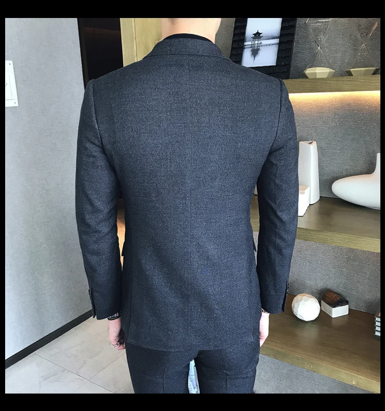 1 шт. куртка) Мужская мода бутик хлопок сплошной цвет двубортный формальный бизнес мужской костюм пиджак жениха пиджак