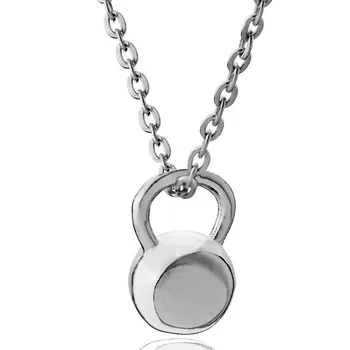 

Kettelball Pendant Choker Necklaces for Women Dumbbell Jewelry Plated Fitness Necklace 10pcs