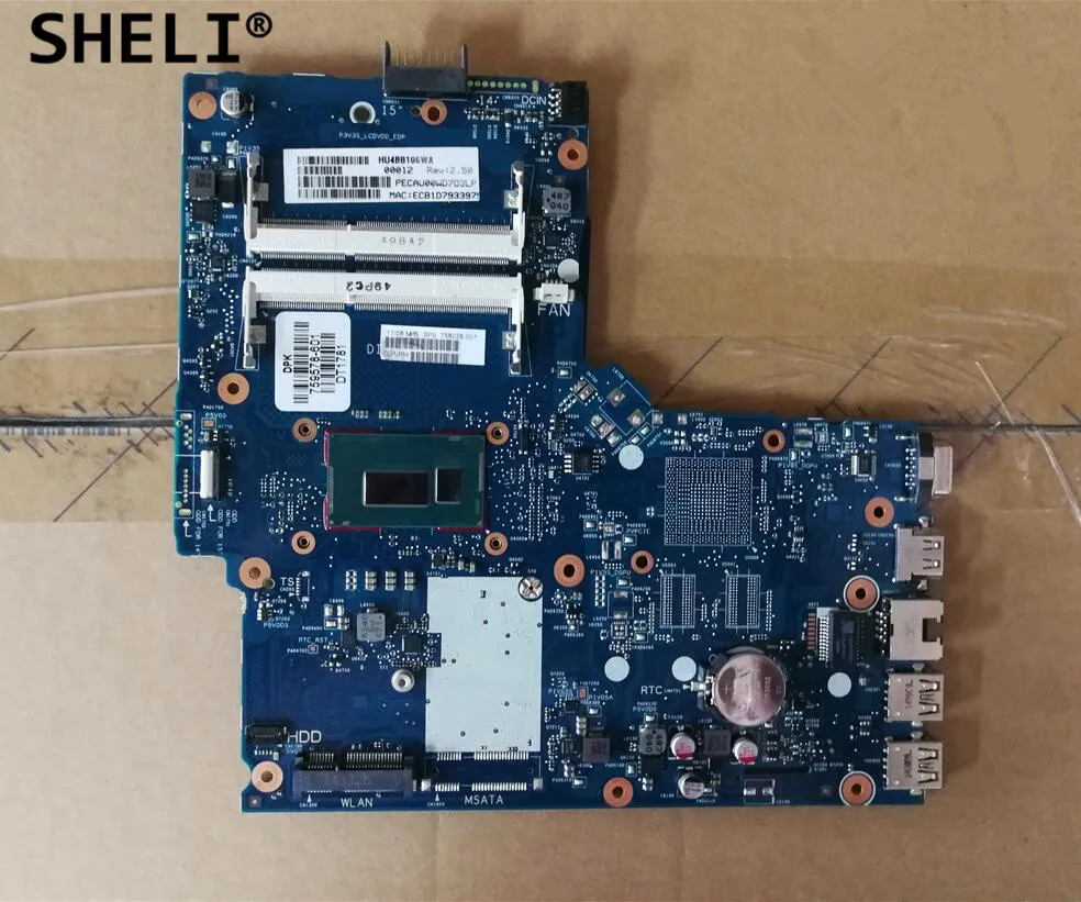 

SHELI For HP 340 G1 350 G1 Motherboard with i3-4005u cpu DDR3 758028-001