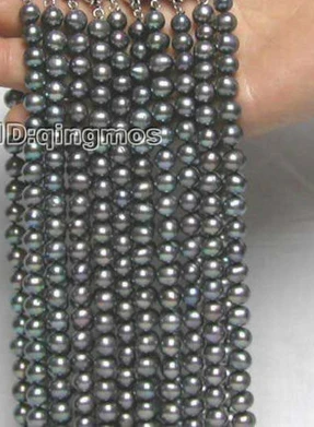 

ddh001536 WHOLESALE 10X Natural 6-7mm Freshwater Black PEARL NECKLACES