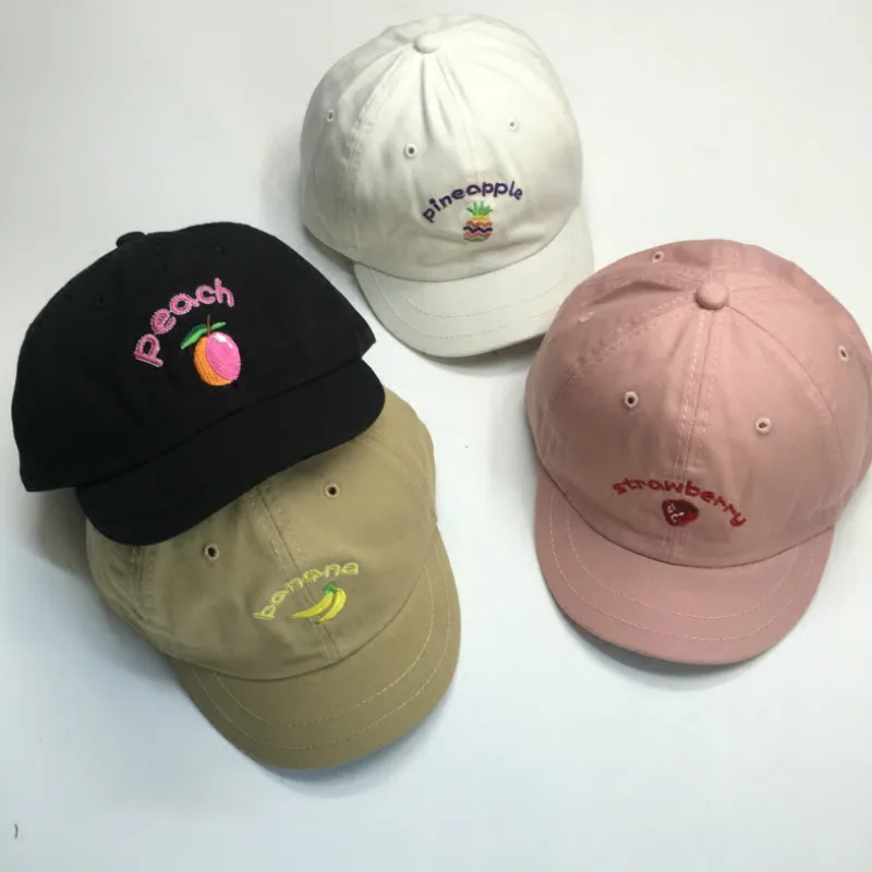 Fruit Hats Harajuku Summer Women Strawberry Embroidery Kawaii Caps
