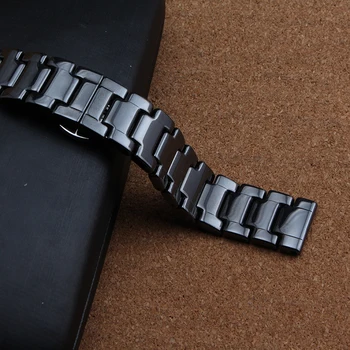 

Black Ceramic Watchbands 14mm 16mm 18mm 20mm 22mm for smart watch wrist band strap bracelets butterfly clasp deployment men lady