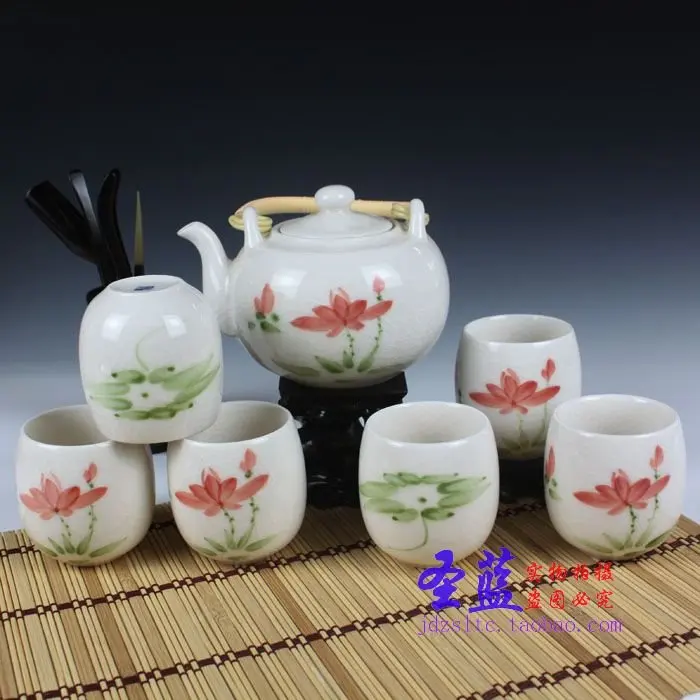 Special Jingdezhen Ceramics Bone China Tea Set 7 Binglie bucket of hand
