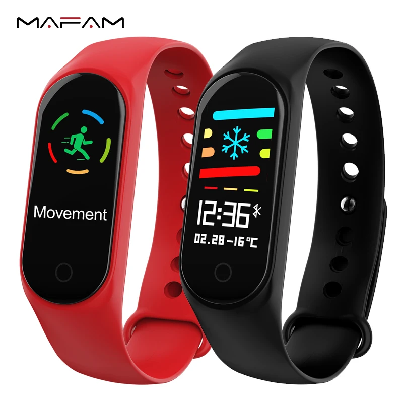 

MAFAM Smart Bracelet Blood Pressure Heart Rate Monitor Color Screen Fitness Tracker M3S Smart Band For IOS Android Wristbands