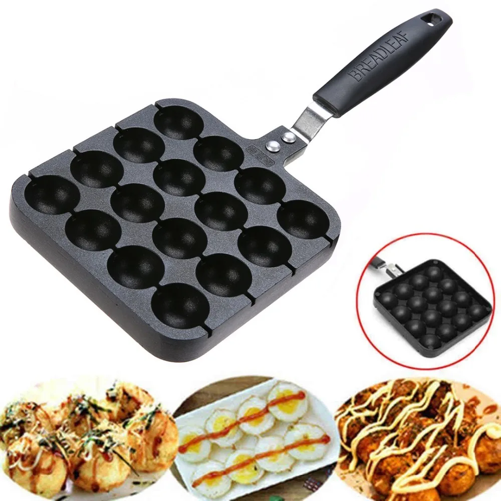 

16-cavity aluminum alloy octopus pot octopus barbecue octopus balls baking tray home cooking tools non-stick pan