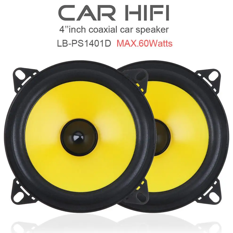 

2pcs 4 inch 60W 2-Way Car Speaker Full Range Frequency Auto Stereo Audio Loud Speaker Automotive Automobile Loudspeaker