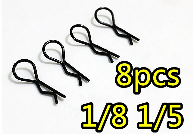 

8pcs Stainless Steel Body Clips Pins For 1/8 1/5 Redcat Racing Metal fixed shell HSP HPI baja 5b parts rovan km rc cars