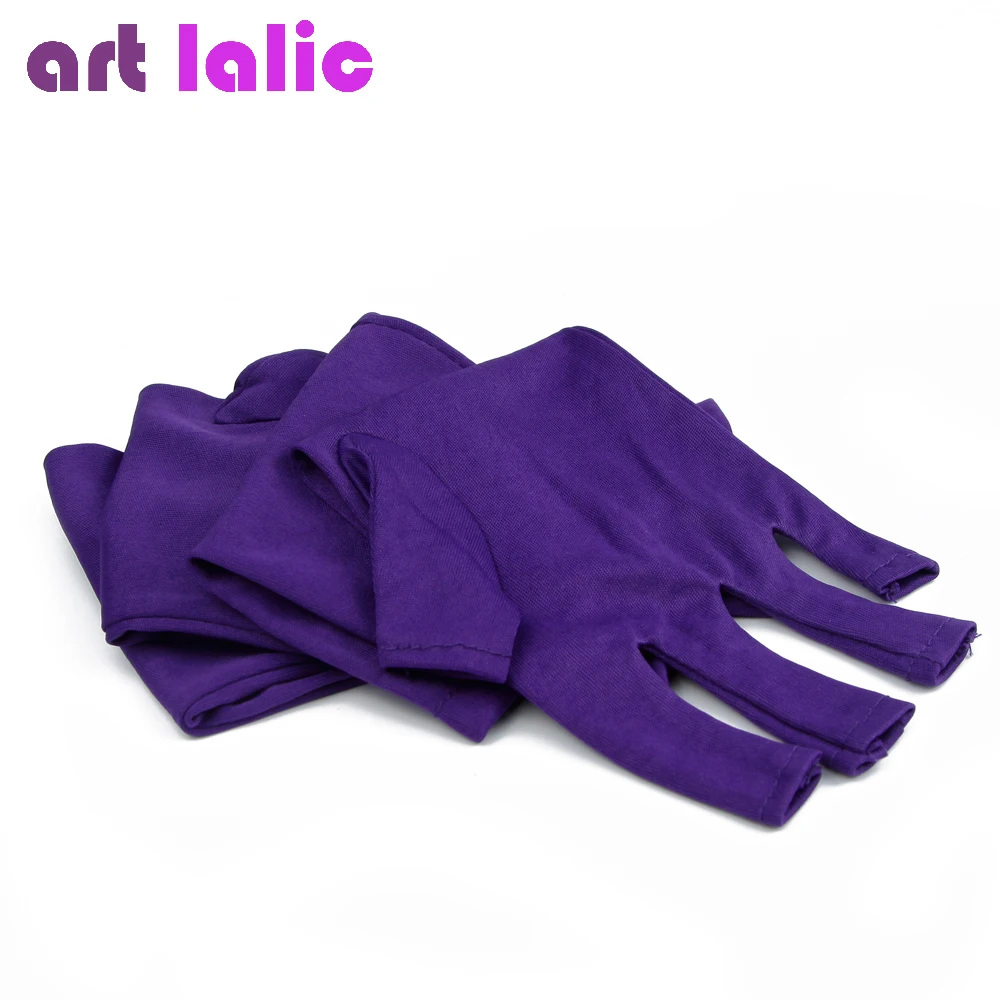 

Nail Art Anti UV Gel Glove for UV Light / Lamp Radiation Protection Manicure Purple Color Dryer Gel Polish Salon Tools
