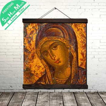 

Madonna Golden Mural Scroll Painting Canvas Vintage Poster and Prints Wall Art Picture Living Room Bedroom Farmhouse Decoration