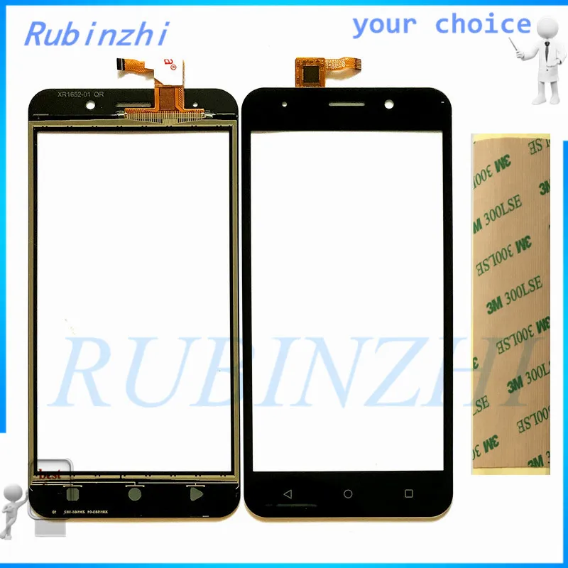 

RUBINZHI Mobile Phone Touch Screen Digitizer Sensor For Vertex impress Luck Replacement Touch Panel Glass Repair with tape