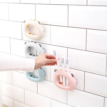

Bathroom Wall Sucker Toothbrush Holder Creative Cartoon Plastic Chicks Magic Toothbrush Holder with Wash Cup Sets