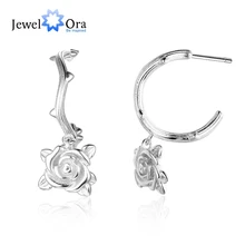 Rosa Accessoriare Orecchini A Cerchio Per Le Donne 925 Sterling Silver Dei Monili Del Partito del Regalo (JewelOra EA103165)