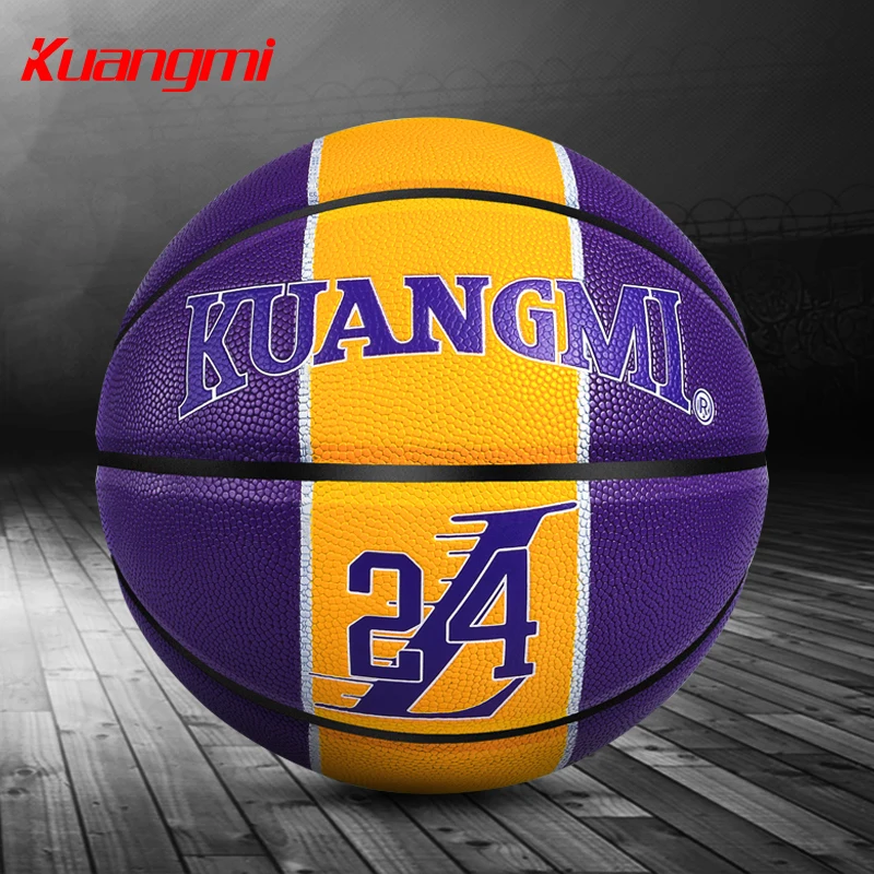 

Kuangmi Official Size 7 Basketball Pay Tribute Number Indoor and Outdoor Competition Training Ball Free With Net Bag+ Needle
