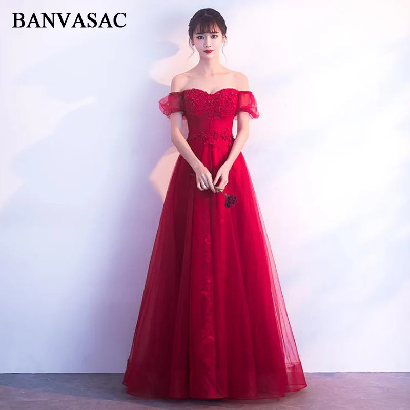 

BANVASAC 2018 Lace Appliques Sweetheart Beading A Line Long Evening Dresses Party Short Sleeve Backless Prom Gowns