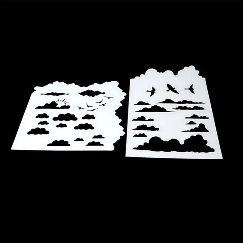 

2PCS, Cloud Stencils Cloud outLine,Card Making,Stamping,Projects Making,Acrylic Paints,Scrapbooking, 14cm*22.2cm,17.5cm*17.1cm