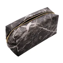 

Shellhard 2 Colors PU Marble Makeup Bag Beauty Brush Travel Portable Cosmetic Bag Box Zipper Toiletry School Pencil Case