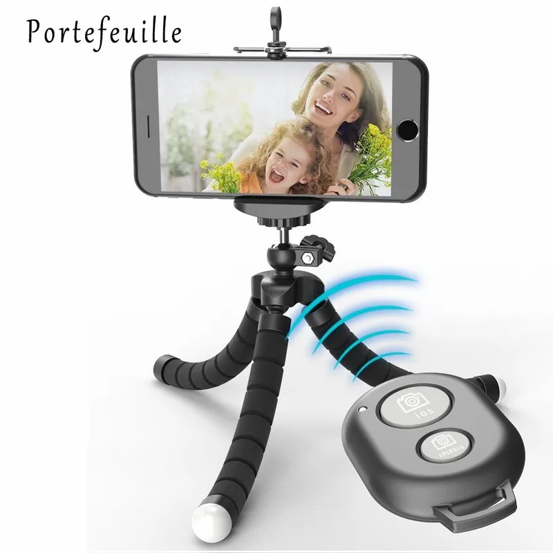 Portefeuille Штатив для телефона iPhone X 7 Plus 8 samsung S8 S9 Гибкая камера осьминог держатель стенд смартфон крепление аксессуары
