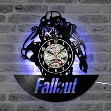 Fallout игра CD Запись часы черный полый светодиодный виниловая запись настенные часы креативные антикварные подвесные настенные часы декоративные GiftsClock