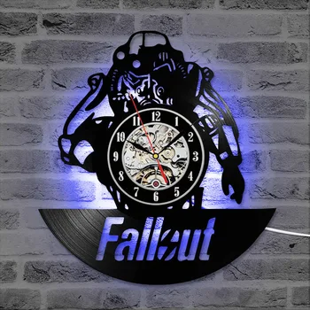

Fallout Game CD Record Clock Black Hollow LED Vinyl Record Wall Clock Creative Antique Hanging Wall Clock Decorative GiftsClock