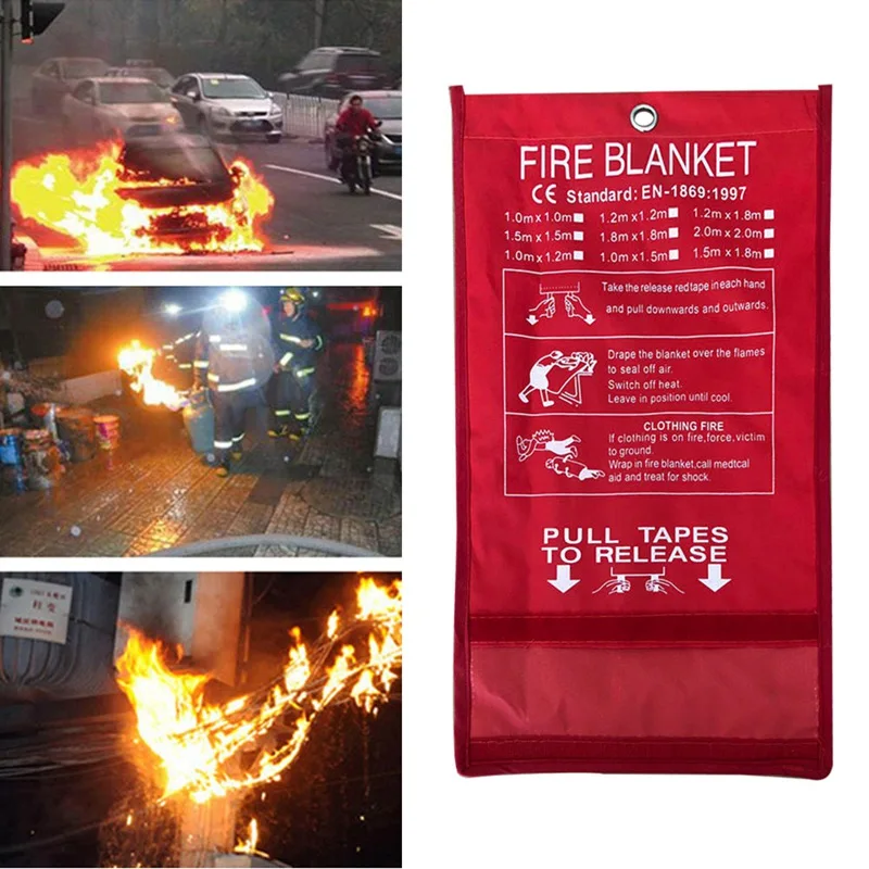 

1MX1M Fire Blanket Emergency Survival Fire Shelter Safety Protector Fire Extinguishers Tent