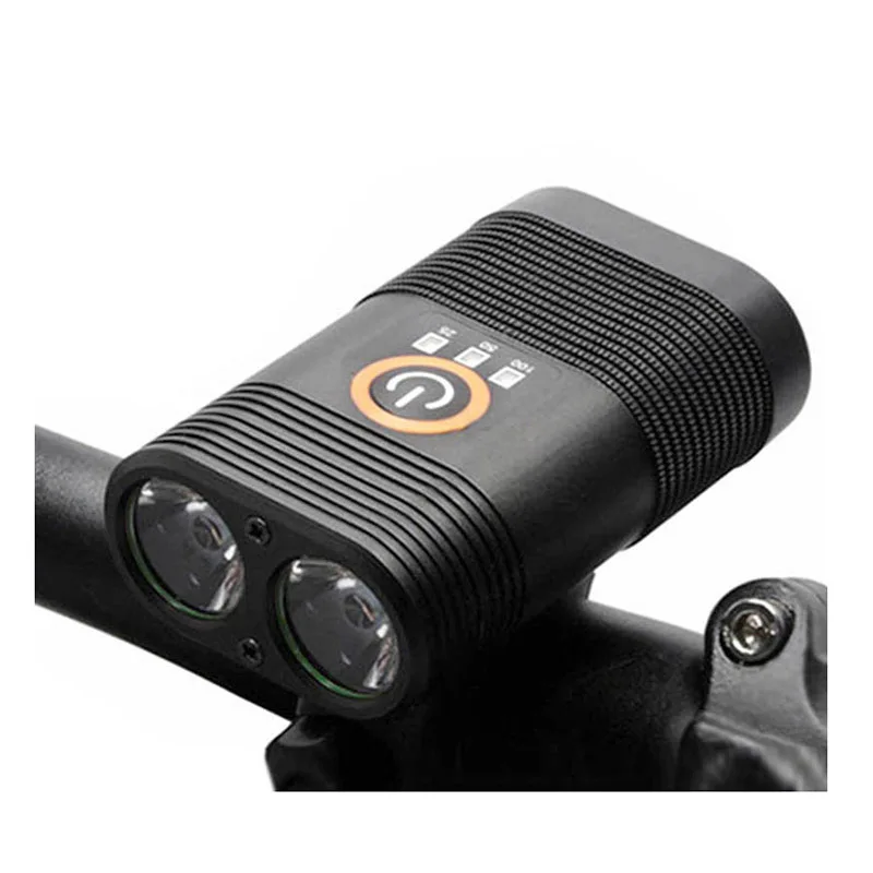 Usb велосипедный светильник 2 XML T6 2000 лм Водонепроницаемый MTB велосипедный передний фонарь 5 режимов с перезаряжаемой батареей и индикатором питания