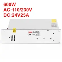 1 шт 600 W 24 V Питание 24V25A AC-DC с высоким уровнем Мощность PSU 600 W 100-240 V DC24V 25A S-600-24