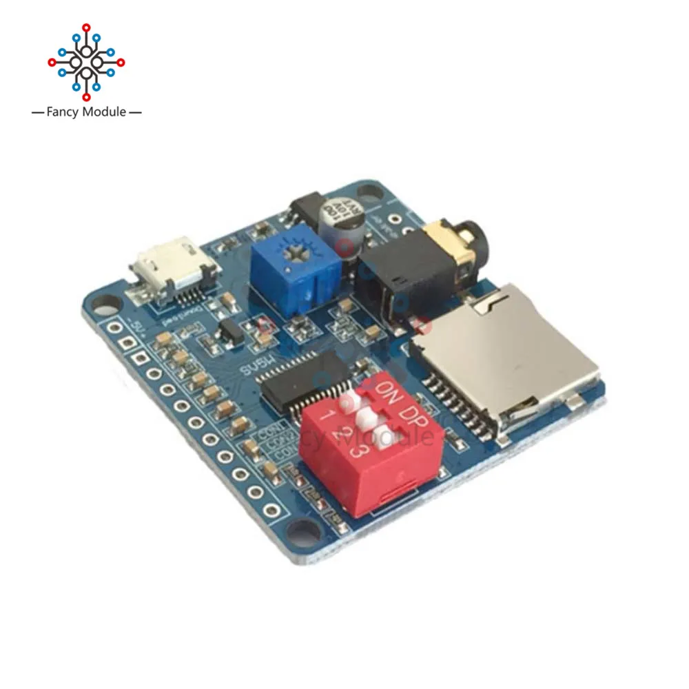 

DY-SV5W smart voice module 5W voice playback module MP3 player IO trigger playback Serial control playback