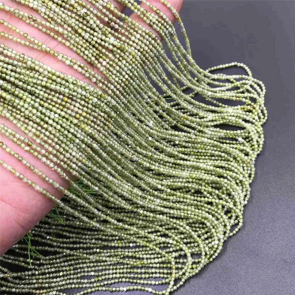 

Small Natural green zircon stone beads Section Loose Beads 2 3mm green quartz crystal beads Micro spacer gem bead Jewelry Making