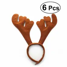 6 шт милый обруч на голову с рогами обруч для волос для рождественской вечеринки украшения костюмов(коричневый