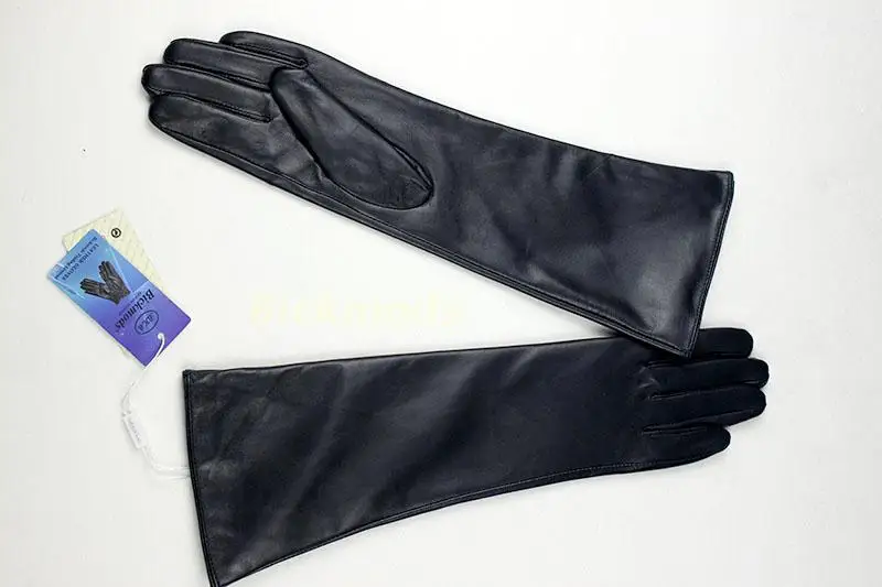 Eldiven Guantes, новинка, 38 см, длинные женские кожаные перчатки, на пуговицах, стильные, прямые, из овчины, с бархатной подкладкой, теплые, осень и зима