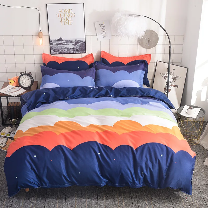 

Bedding Sets Nordic Bed Covers 150 Brief Style Geometric Single Bed Set Queen King Duvet Cover with Pillowcase 3 pcs 80003