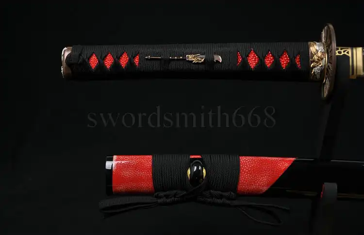 15/" Blanco Ray piel piel de mantarraya mismo Para Katana Japonesa Wakizashi tanto sword
