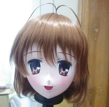 (C2-058)Top Quality Handmade Female Silicone Rubber Face Mask Cosplay Kigurum Masks Crossdresser Doll Kig Anime Role Play