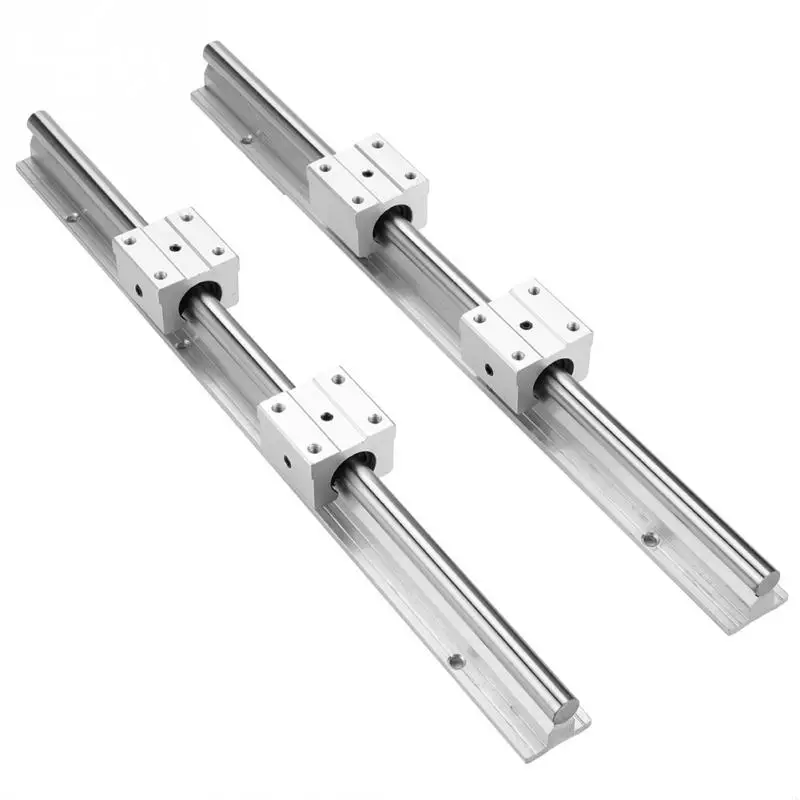 2Pcs SBR12 400mm 12mm Linear Slide Rail Shaft + 4Pcs SBR12UU Bearing