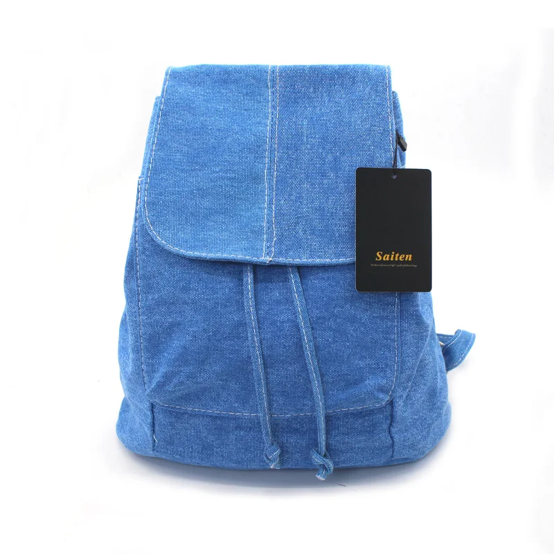 Горячая новинка джинсовый холщовый женский рюкзак на шнурке школьные сумки для подростков девочек маленький рюкзак женский рюкзак Mochilas Feminina