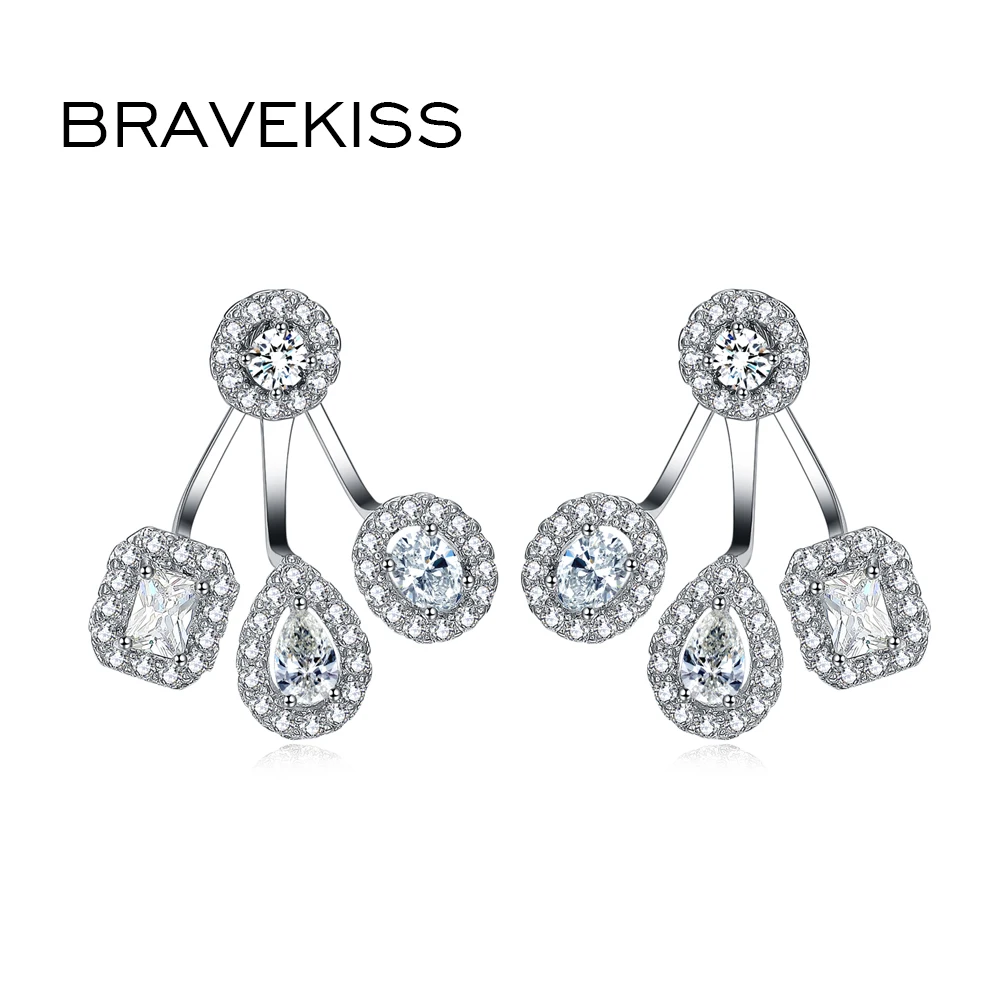 Bravekiss Bride Piercing Earrings Jackets Wedding Cubic Zirconia Bravekiss Bride Piercing Earrings Jackets Wedding Cubic Zirconia For Women Las Jewellery Bijoux Boucl Bue0263 On Aliexpress Alibaba Group