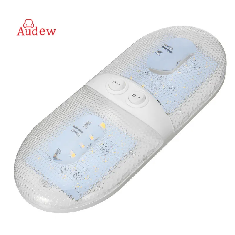 

1Pcs LED 12v Interior Roof Ceiling Reading Light Double Dome Light for Camper Trailer Plastic