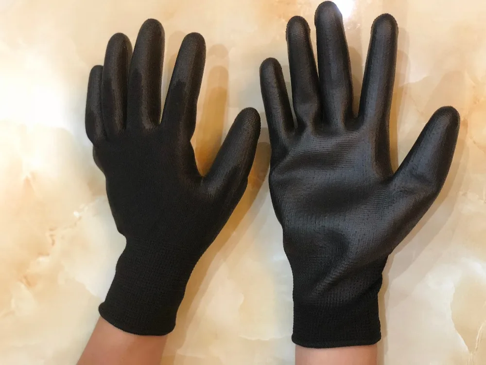 12 пар нейлоновые ПУ защитные перчатки с покрытием для водителя, работников общей сборки и защитные рабочие