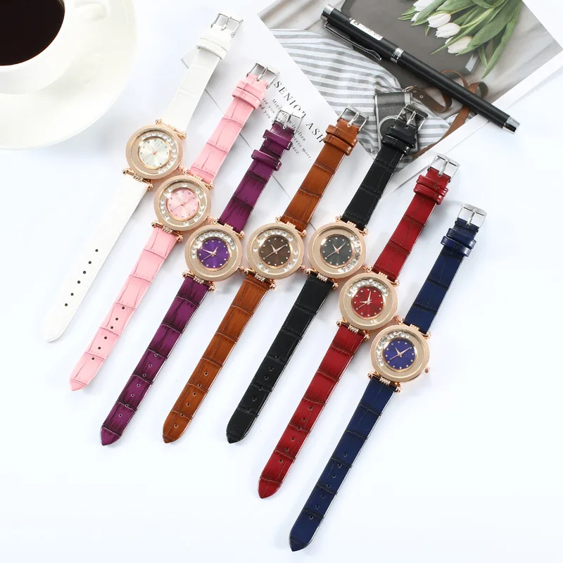 Montre femme 2019 новый модный бренд золото кристалл кожа женские наручные часы