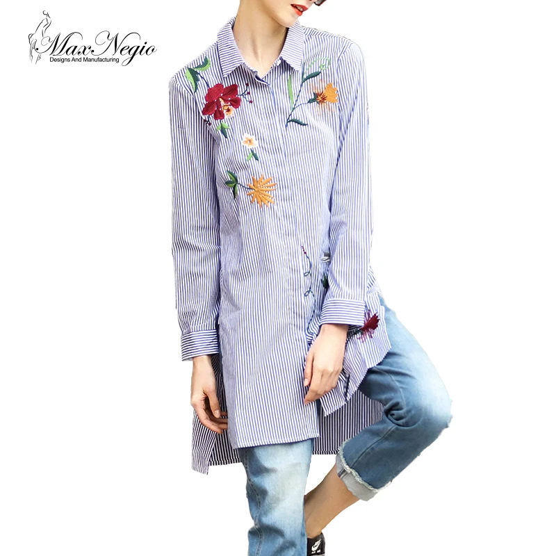 MaxNegio Blusa Femenina Camisa Azul Camisa de Rayas Mujeres de Moda de Manga Larga Superior blusas de festa|blusas de festa|blouse fashionfashion blouses - AliExpress