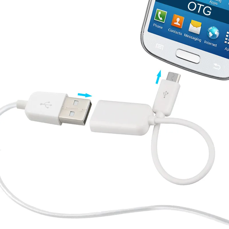 2 шт./лот микро USB к USB Мини OTG кабель адаптер для samsung Xiaomi htc LG Android телефон флэш-накопитель глянцевый